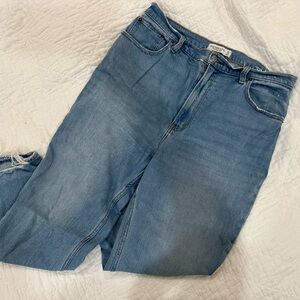 Abercrombie & Fitch Light Blue Straight Leg Jeans ultra high rise